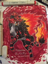 Litten's final evolution Tyrodon!