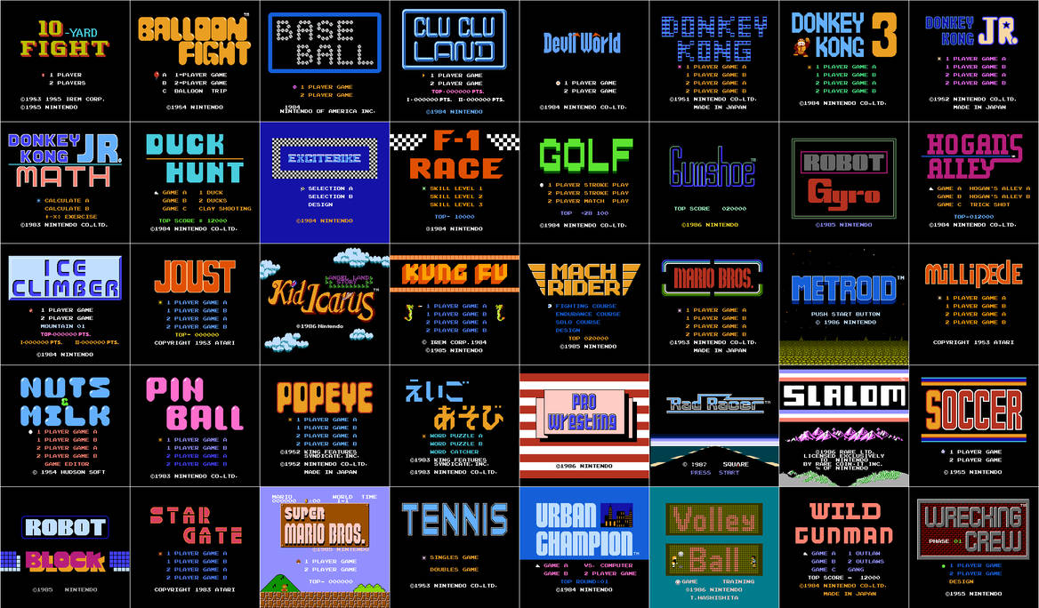 NES Black Box games title screens by FernandoLemon on DeviantArt