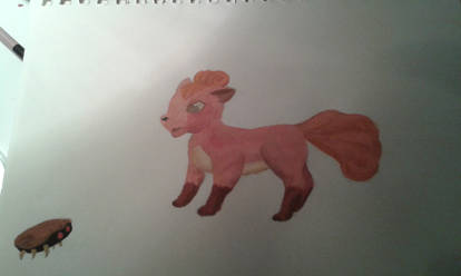 Vulpix may be a tiny little bit scared of Kabuto