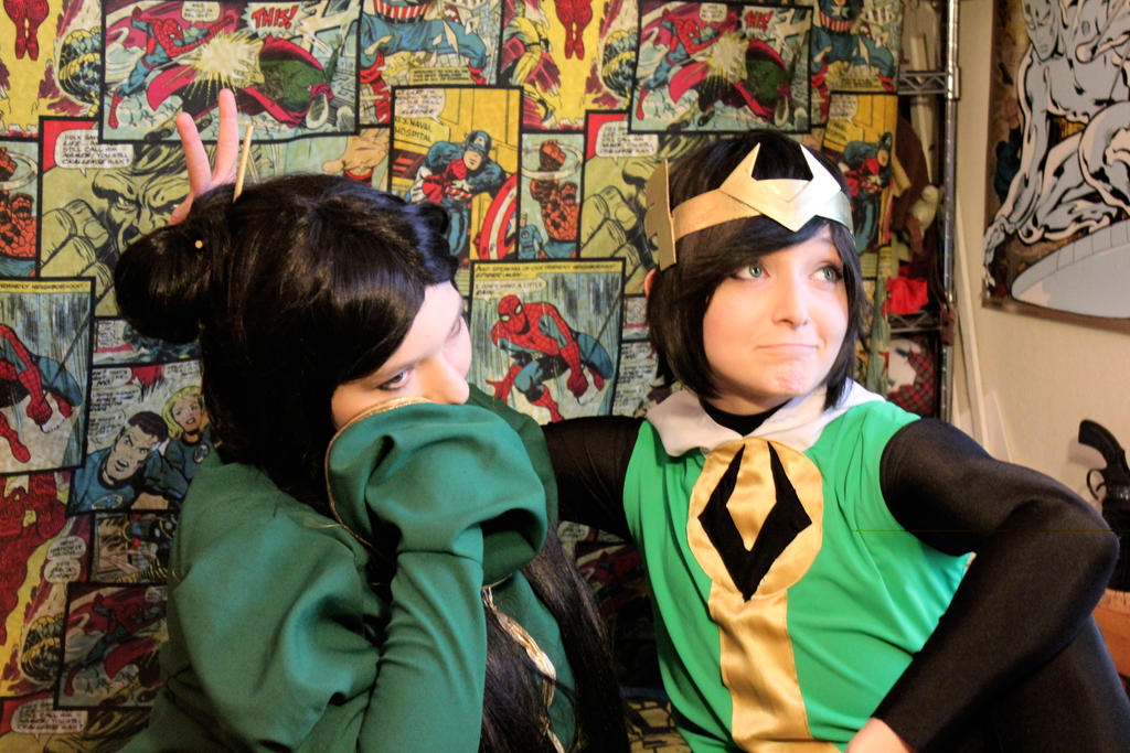 Leah and Kid Loki Cosplsy WIP 2