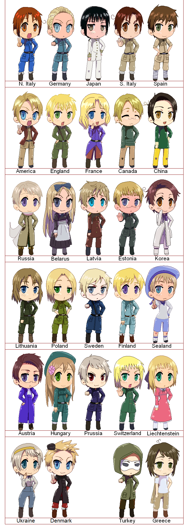 Hetalia characters deals