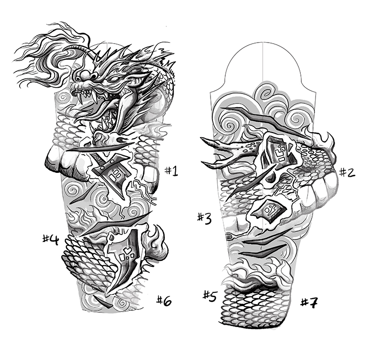 Dragon Blade Wraparound Tattoo by ceallach-monster on DeviantArt Dragon Blade Wraparound Tattoo by ceallach-monster on DeviantArt