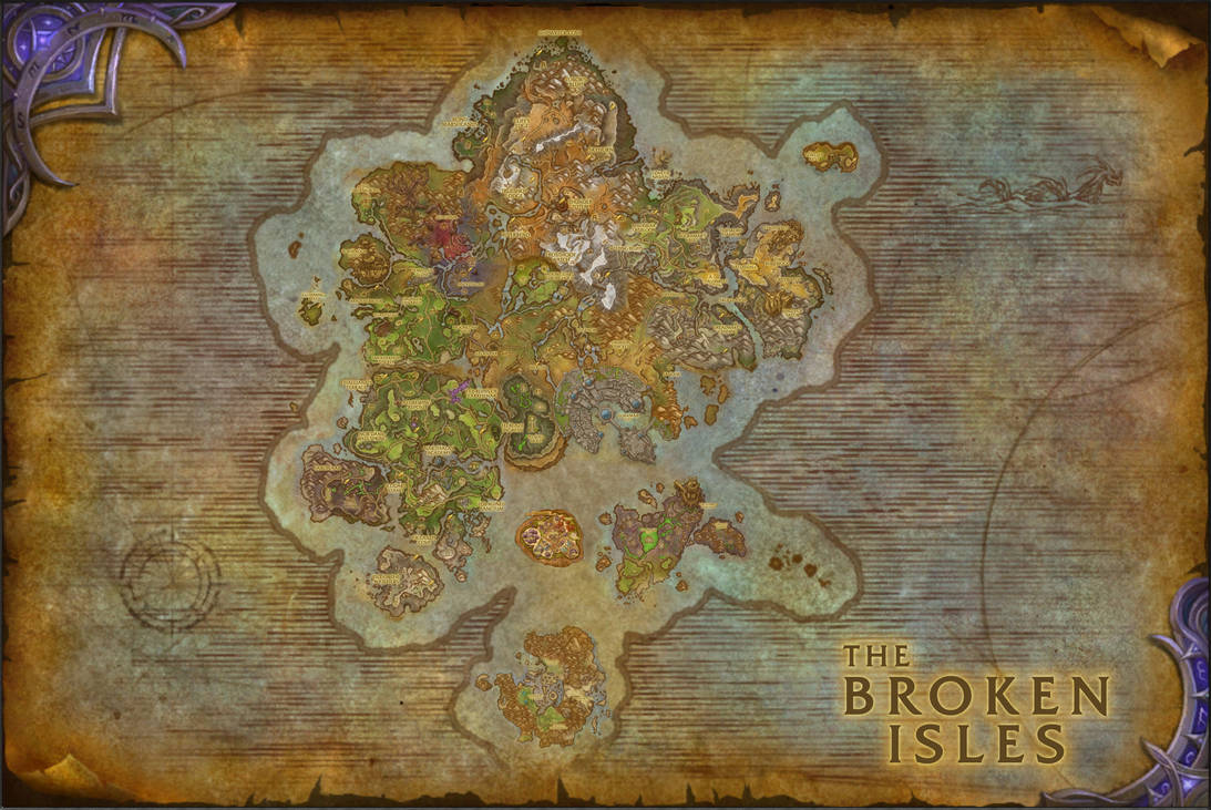World of Warcraft The Broken Isles Composite Map by amiyuy