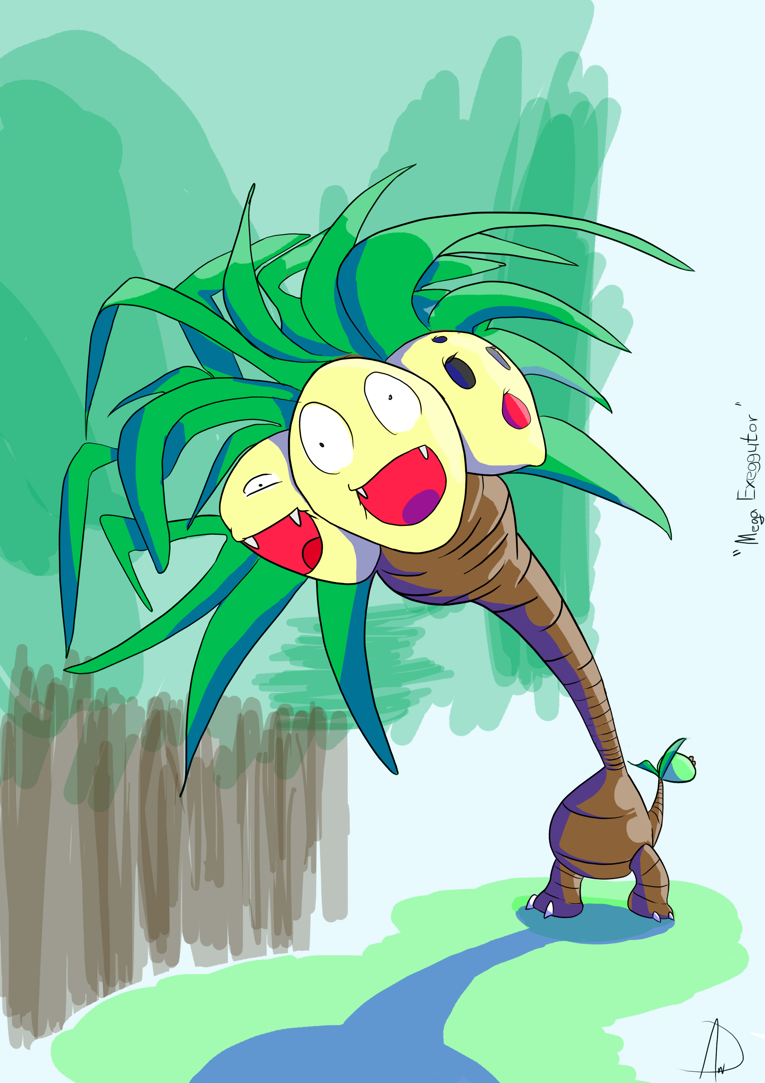 Mega exeggutor by awdiy on DeviantArt