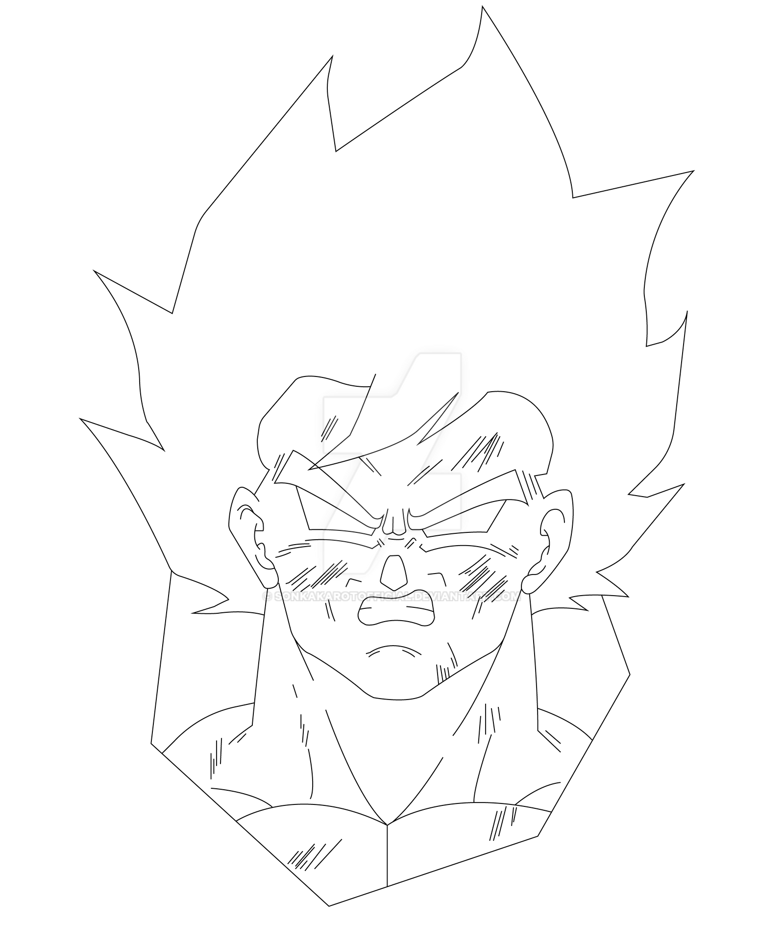 Son Goku Rage Lineart by SonKakarotOfficial on DeviantArt