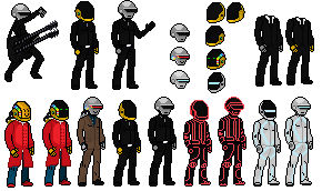 Daft Punk helmets and Bodies