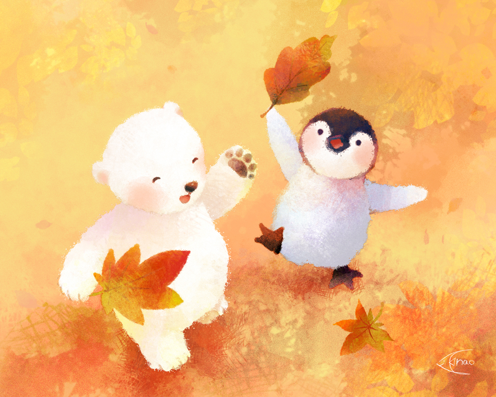 Playful with Autumn Leaves