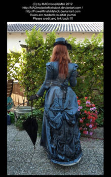 Blue dressed Victorian Lady