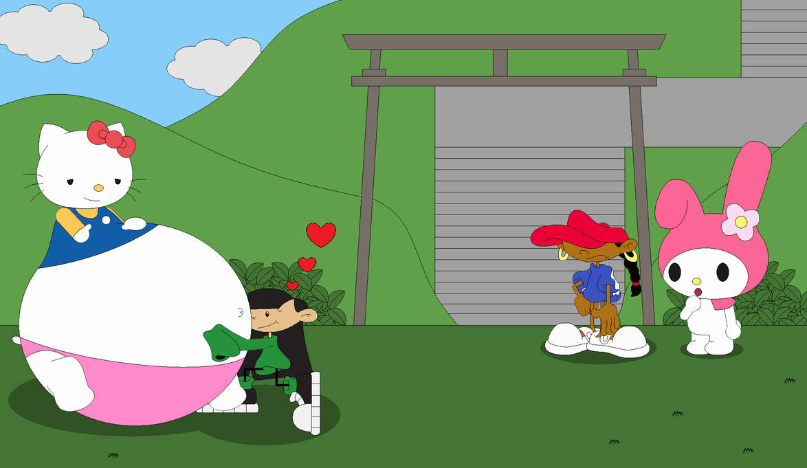 Sanrio Inflation Hello Kitty's Belly Rub by MichaelZilla64 on DeviantArt