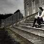 Girl on Stone Steps