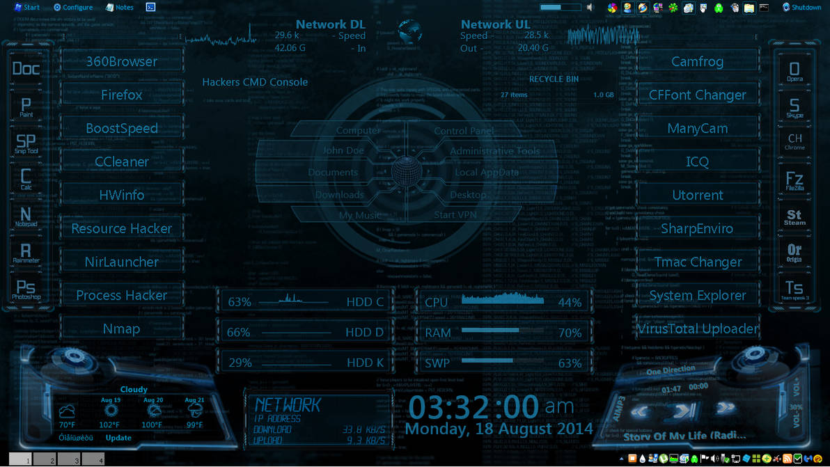 Rainmeter Batcomputer My Rainmeter BlueFuture by prowler2008 on DeviantArt