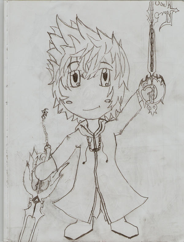 Chibi Roxas Sketch by WereDragonMan on DeviantArt