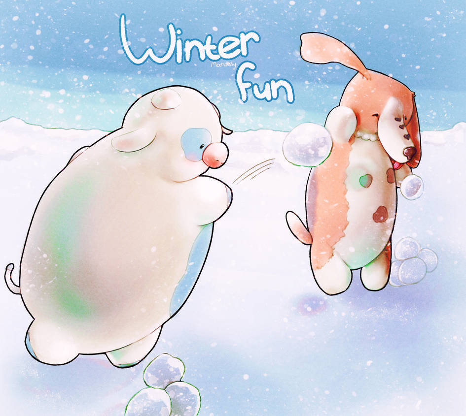 Moo Roo moo and roo winter fun by McChonkyArt on DeviantArt
