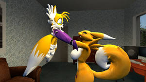 Tails and Rena (playful moment)