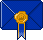Evelopes icon set - Blue ribbon #4