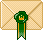 Evelopes icon set - Green ribbon #2