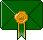 Evelopes icon set - Green ribbon #4