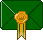 Evelopes icon set - Green ribbon #5