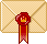 Evelopes icon set - Red ribbon #2