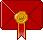 Evelopes icon set - Red ribbon #4