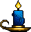 Magic icon set: Blue candle