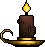 Magic icon set: Brown candle