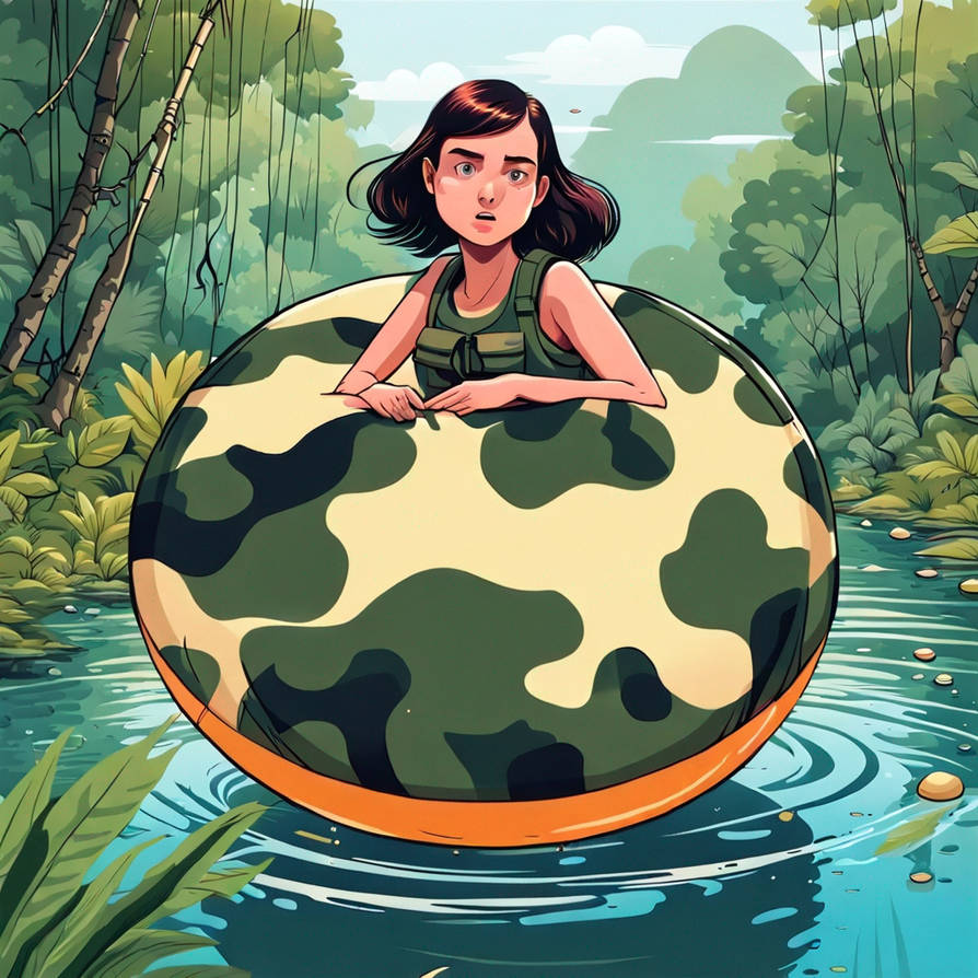 Girl in the river with an inflated outfit by kingdab28 on DeviantArt