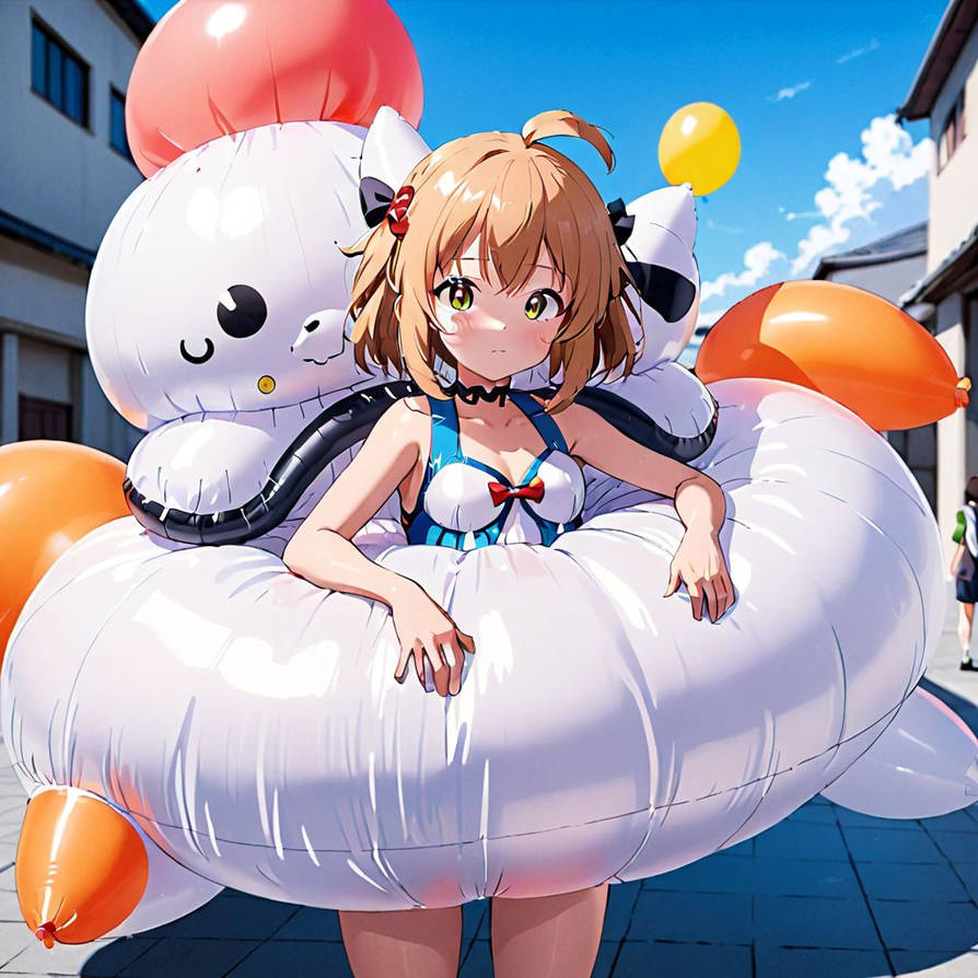Anonymous Inflatable Anime girl wearing an inflatable costume 9 by kingdab28 on DeviantArt
