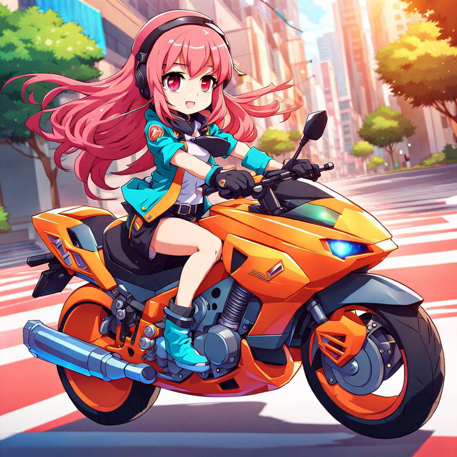 Deviantart Riding Motorcycle Chibi girl riding a motorcycle by kingdab28 on DeviantArt