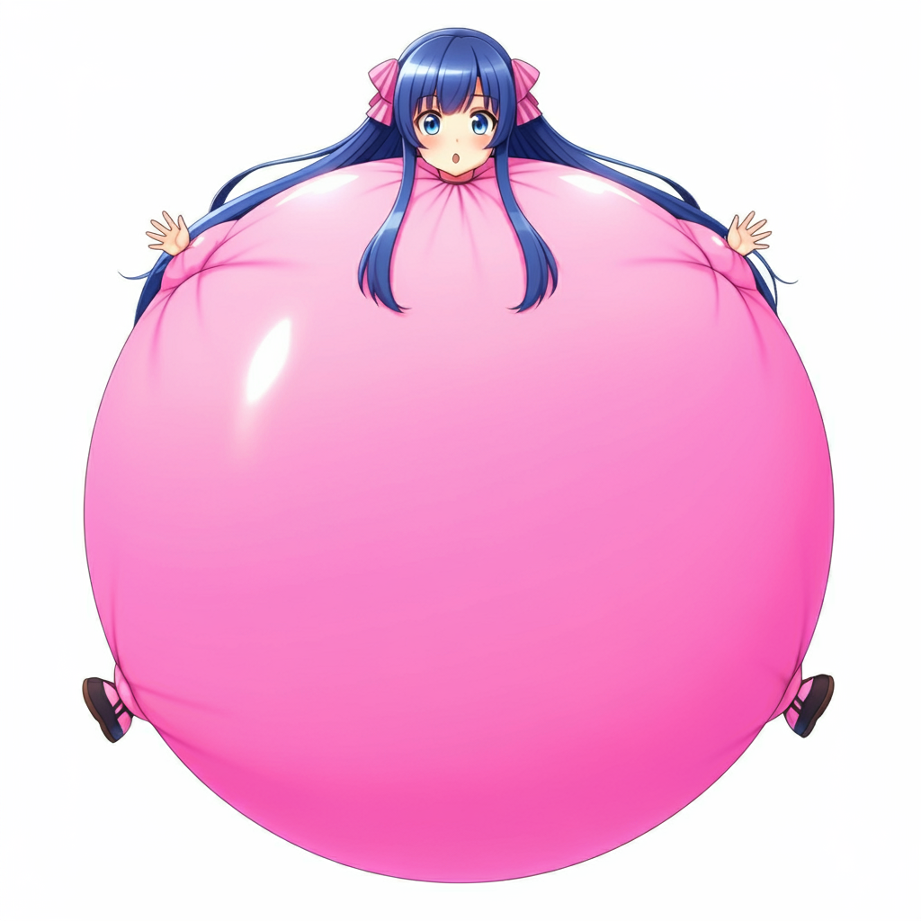 Inflated pink outfit anime girl by kingdab28 on DeviantArt