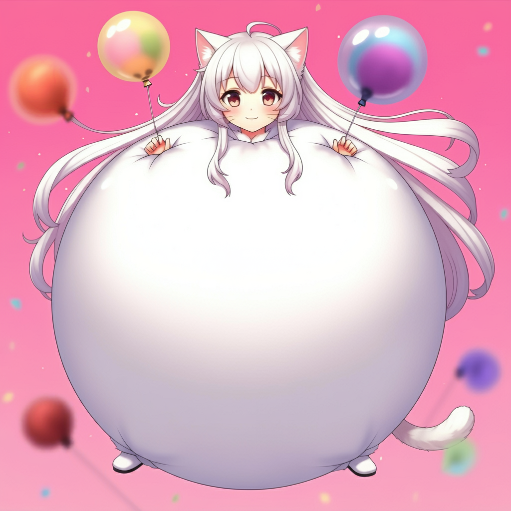Top Cat Inflation Inflated anime cat girl by kingdab28 on DeviantArt