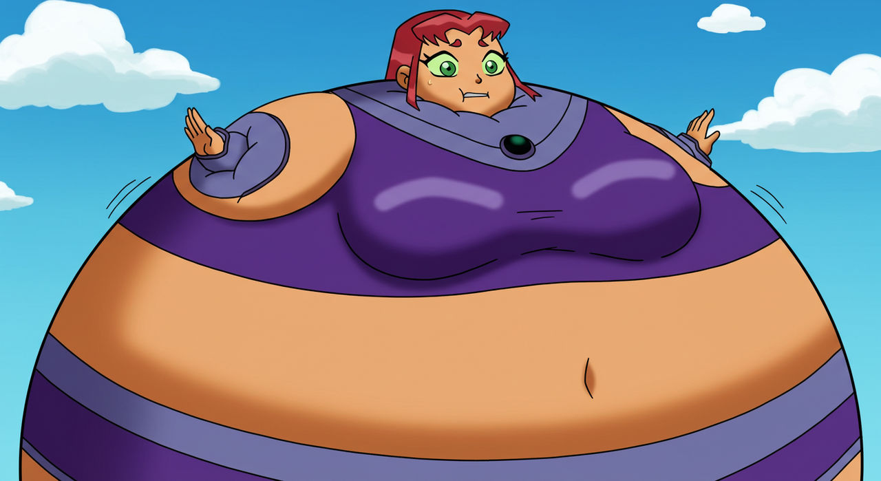 Starfire Over Inflation Inflated Starfire by kingdab28 on DeviantArt