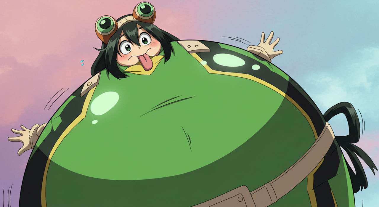 Asui Inflation Inflated Tsuyu Asui by kingdab28 on DeviantArt