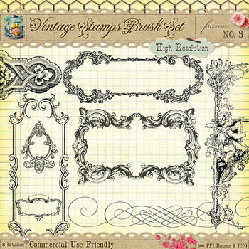 Vintage Stamps PS Brushes 3