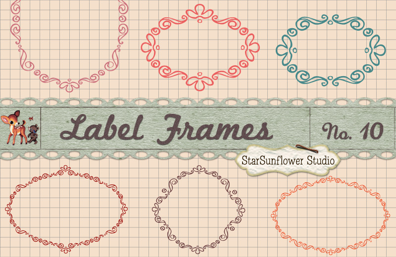 Vintage Doodle Frames Custom Shapes