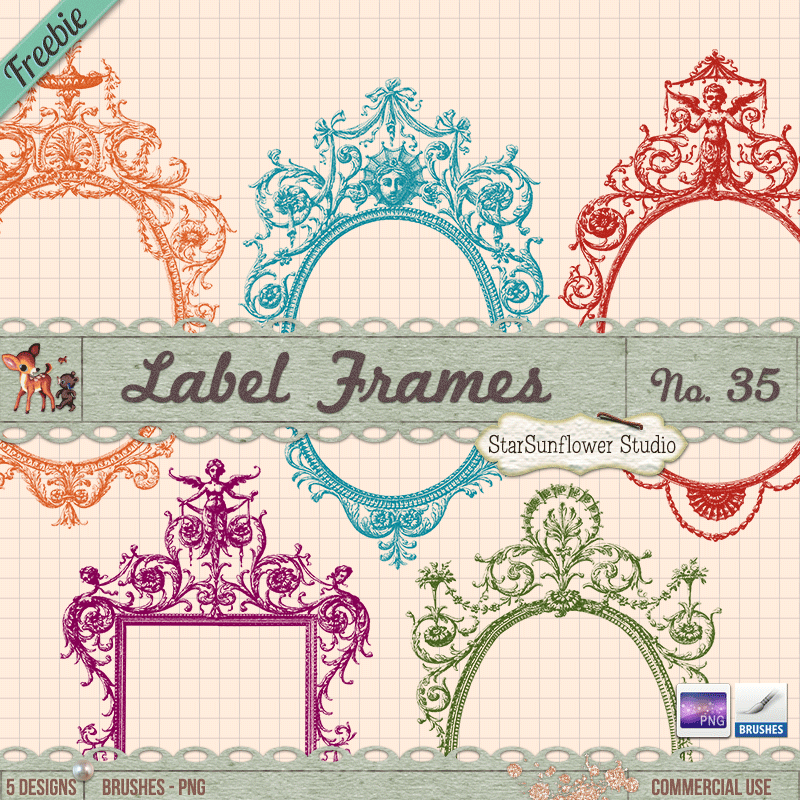 Free Vintage Frames Brushes and Clipart II