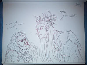 Tranduil and Thorin - Sketch