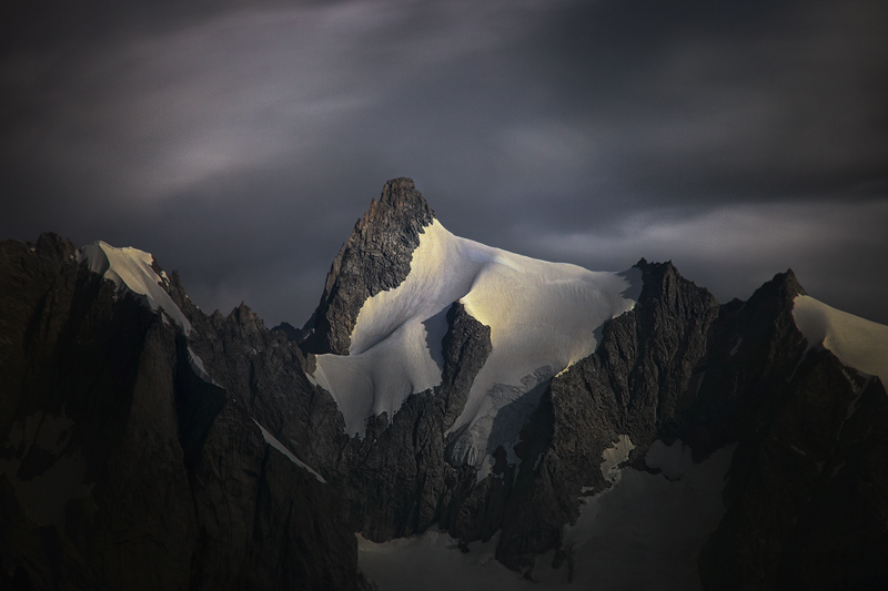 Aiguille de Leschaux at Moonlight