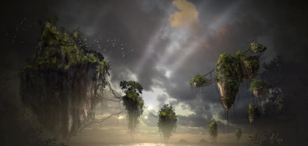 Manga Floating Rocks Floating Rocks Ocean by lifeformgraphics on DeviantArt