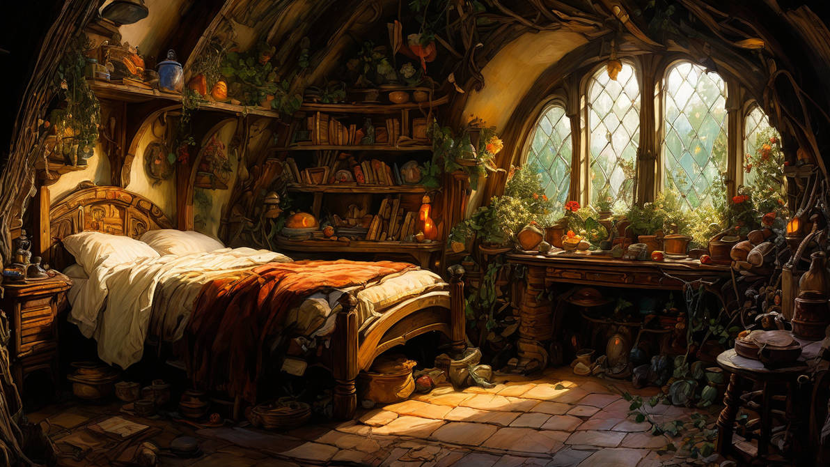 hobbit home interior - LOTR - Bedroom by L10nHe4rt on DeviantArt