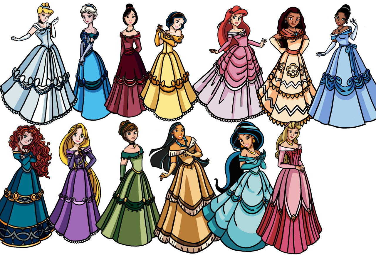 disney princess dresses clipart Princess Dresses Clip Art Set Daily Art Hub // Graphics, Alphabets & SVG