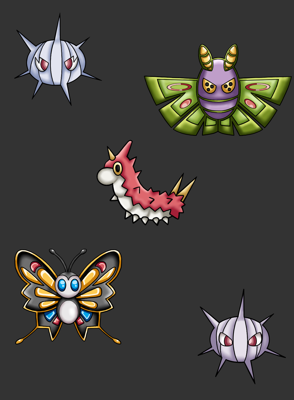 Bug Pokemon Pattern Pokemon Badges: Bug Types 2 by purpleorchid-8863 on DeviantArt