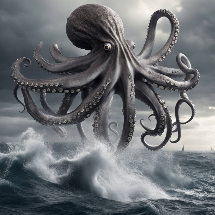 Octopus Rise O Octopus A Monstrous Octopus Rising From The by judfAIart on DeviantArt