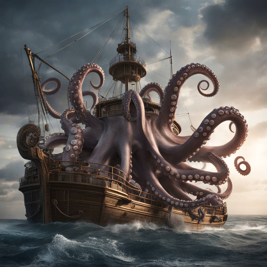 O Octopus A Monstrous Octopus Rising From The by judfAIart on DeviantArt