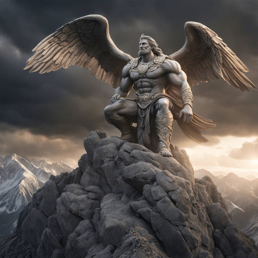 Titian Rising Titan Of The Mountainsa Stone Skinned Titan Rising by judfAIart on ...