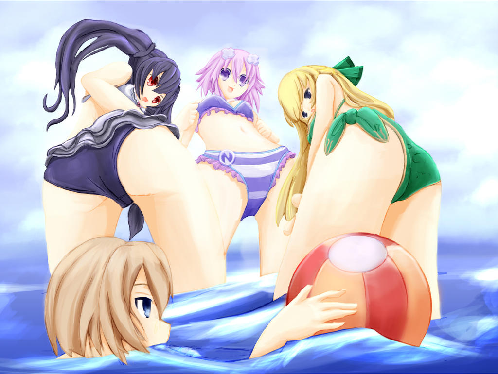 neptunia fan art beach queen