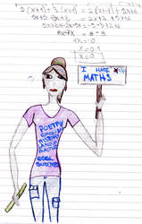 Girl hating maths