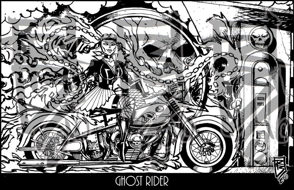 Bombshell Ghostrider inks by BigRob1031 on DeviantArt