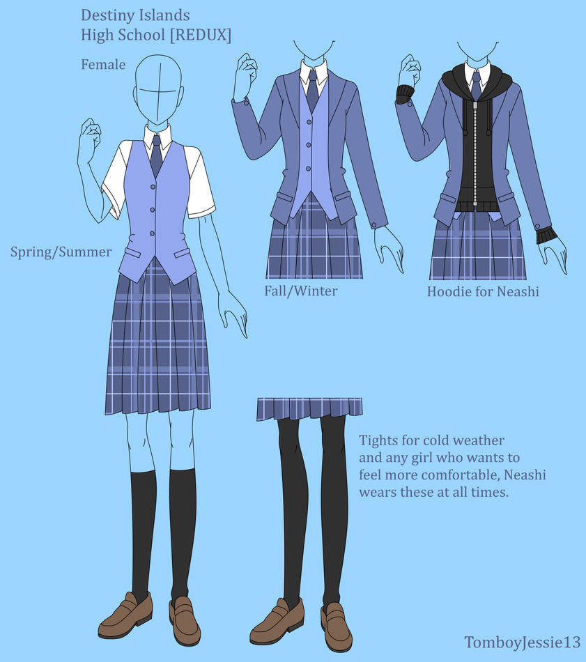 Destiny High School Uniforms REDUX - Female by TomboyJessie13 on DeviantArt