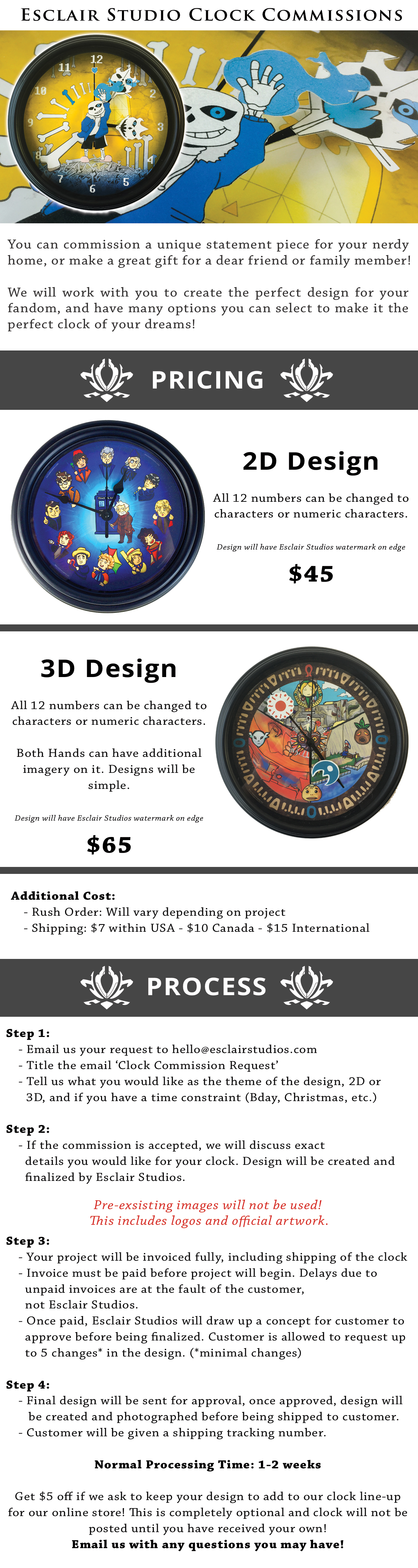 Clock Commission Info